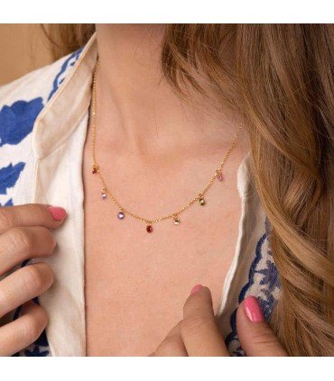 Collar Colours Stone Baño Oro
