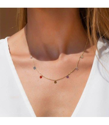 Collar Colours Stone Baño Oro
