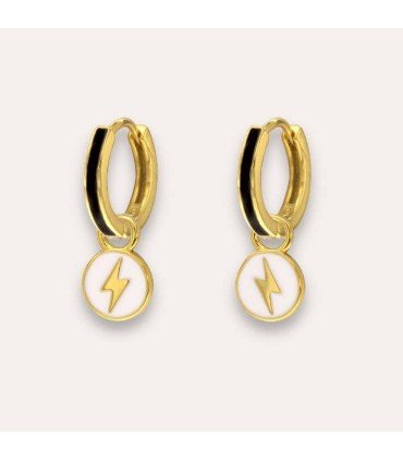 Pendientes Rayo Baño Oro