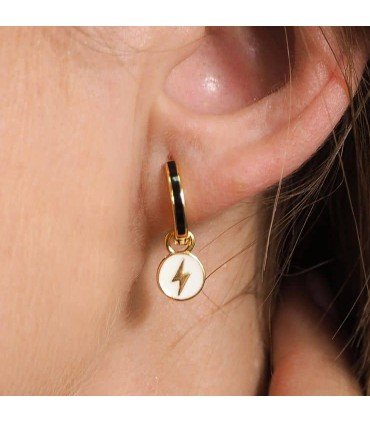 Pendientes Rayo Baño Oro