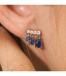 Pendientes Blue Drops Plata