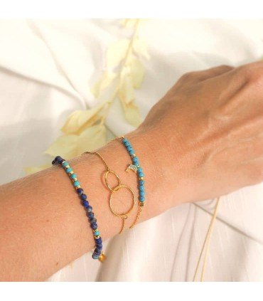 Pulsera Dolphin Dots Baño Oro