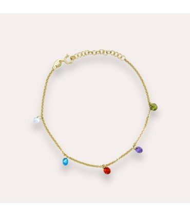 Pulsera Colours Stones Baño Oro
