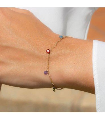 Pulsera Colours Stones Baño Oro