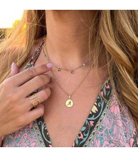 Collar Letter Baño Oro