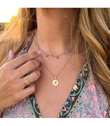 Collar Letter Baño Oro