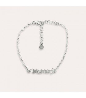 Pulsera Mamá Corazones Plata