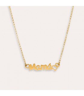 Collar Mamá Corazones Baño Oro