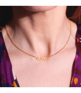 Collar Mamá Corazones Baño Oro