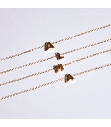 Collar Initial Baño Oro